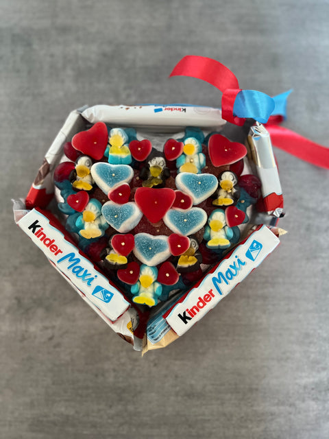 coeur chocolat autour et bonbon a l'intérieur