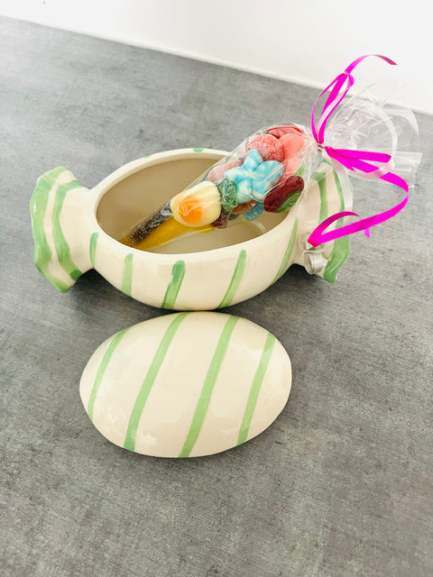 Gros bonbon porcelaine (18cm avec couvercle)