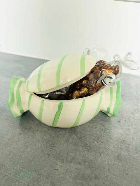 Gros bonbon porcelaine (18cm avec couvercle)
