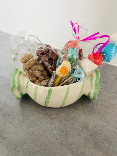 Gros bonbon porcelaine (18cm avec couvercle)