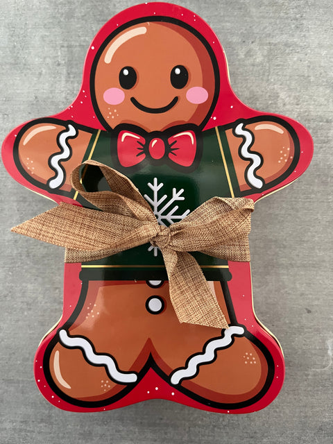 Boîte gourmandises remplis bonhomme pain d’épice ou père Noël