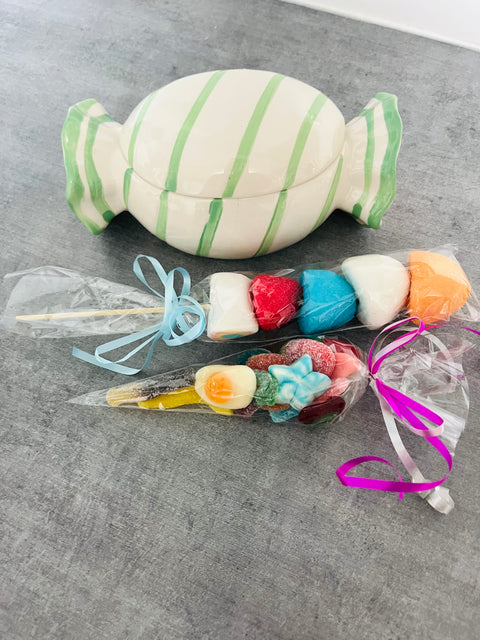 Gros bonbon porcelaine (18cm avec couvercle)